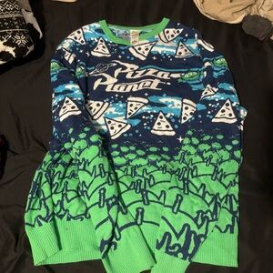 Box lunch pizza planet Christmas sweater